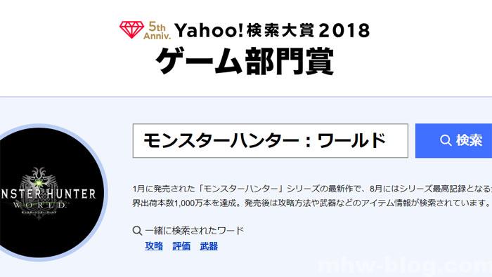 Yahoo! 検索対象2018 (ゲーム部門賞)