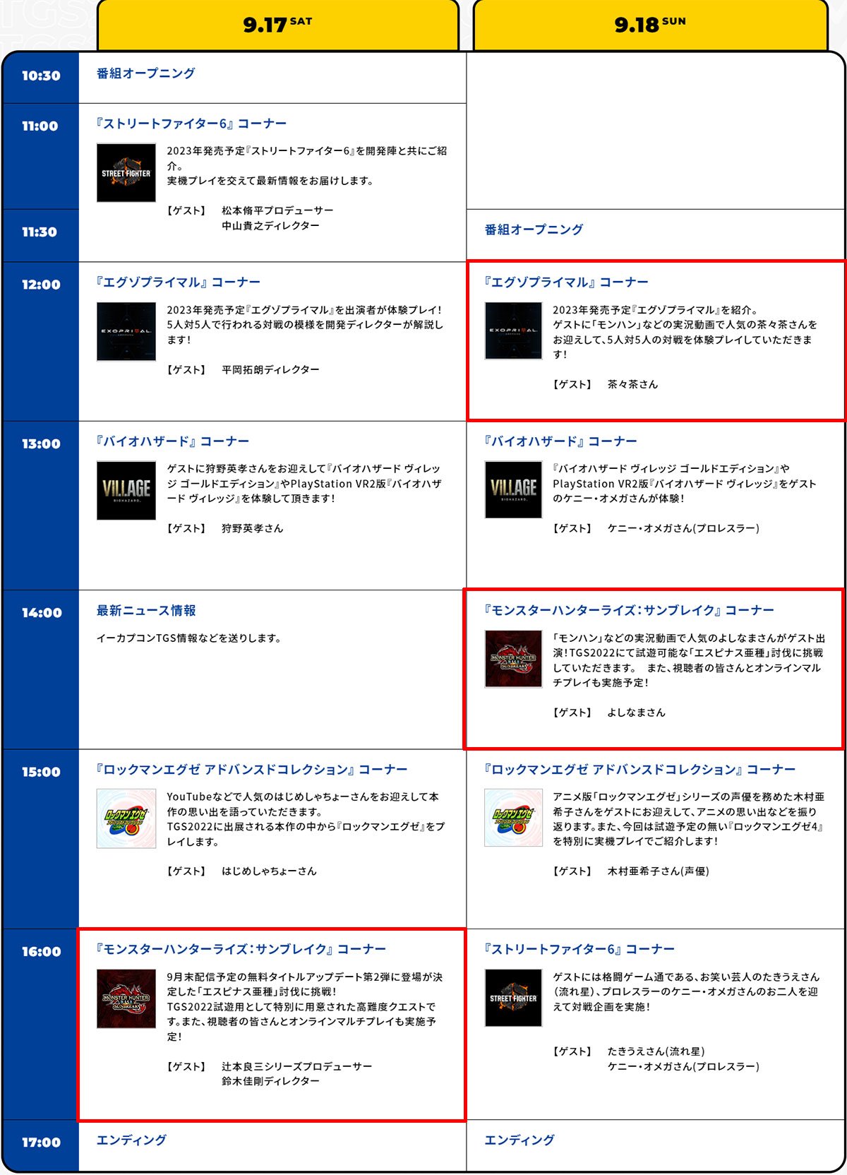サンブレイクSP放送公認ミラー配信：カプコンTV！東京ゲームショウ2022特番