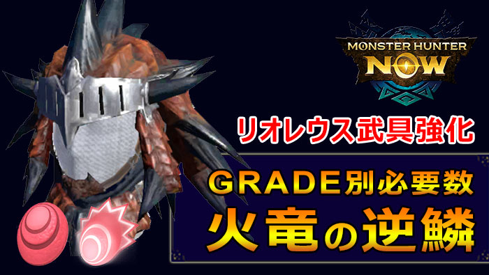モンハンNOW：リオレウス素材必要素材一覧